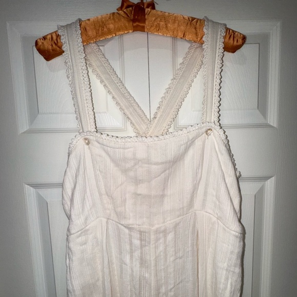 Robin Piccone Textured Cream Cotton Jo Sleeveless Jumpsuit. Size Large NWT - Picture 3 of 14